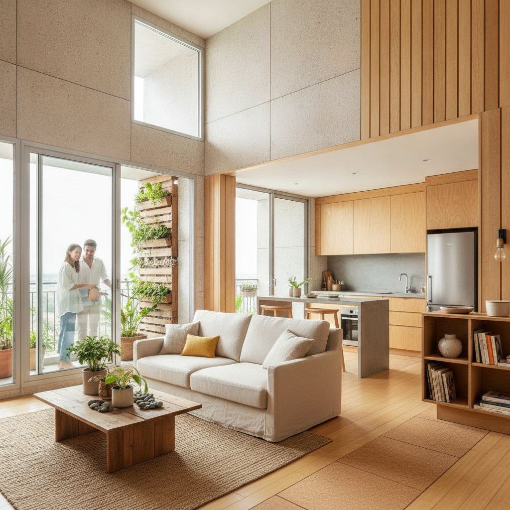 环保建材应用场景,凸显绿色生活理念。